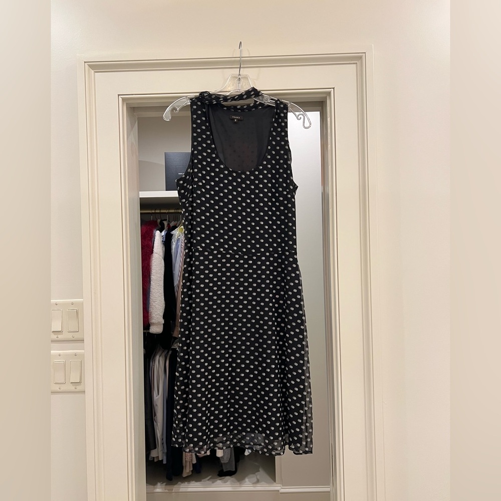 Elegant Black Polka Dot Dress